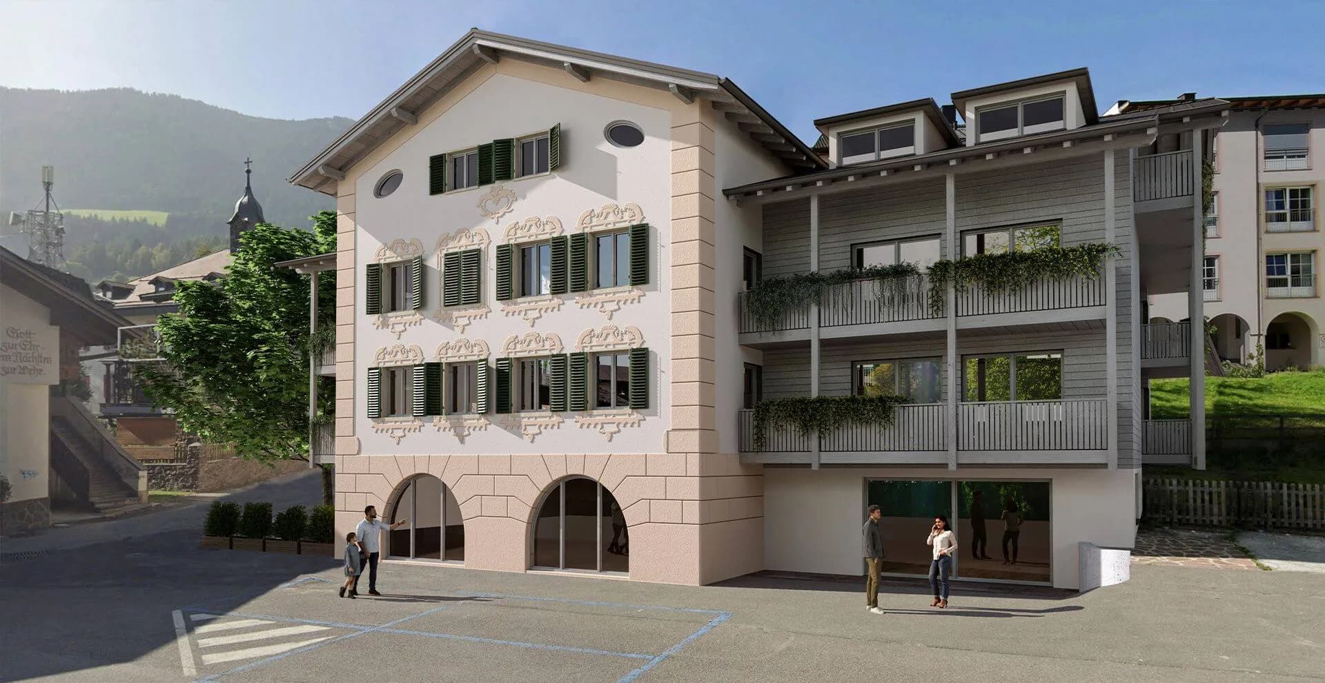 Das Gerberhaus am Griesplatz im Dorfzentrum von Sarnthein im Sarntal