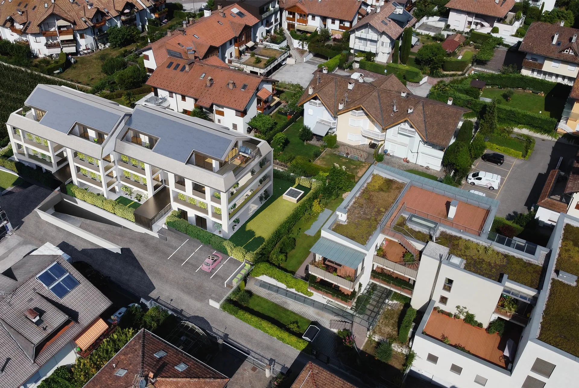 Residence Solaris in Eppan, fertiggestellte Wohnanlage der Moser Bau GmbH